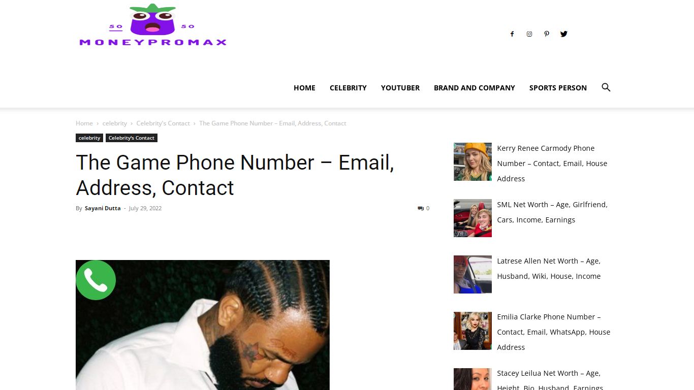 The Game Phone Number - Email, Address, Contact